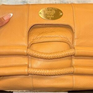 Fendi authentic Gold and Tan Leather Clutch